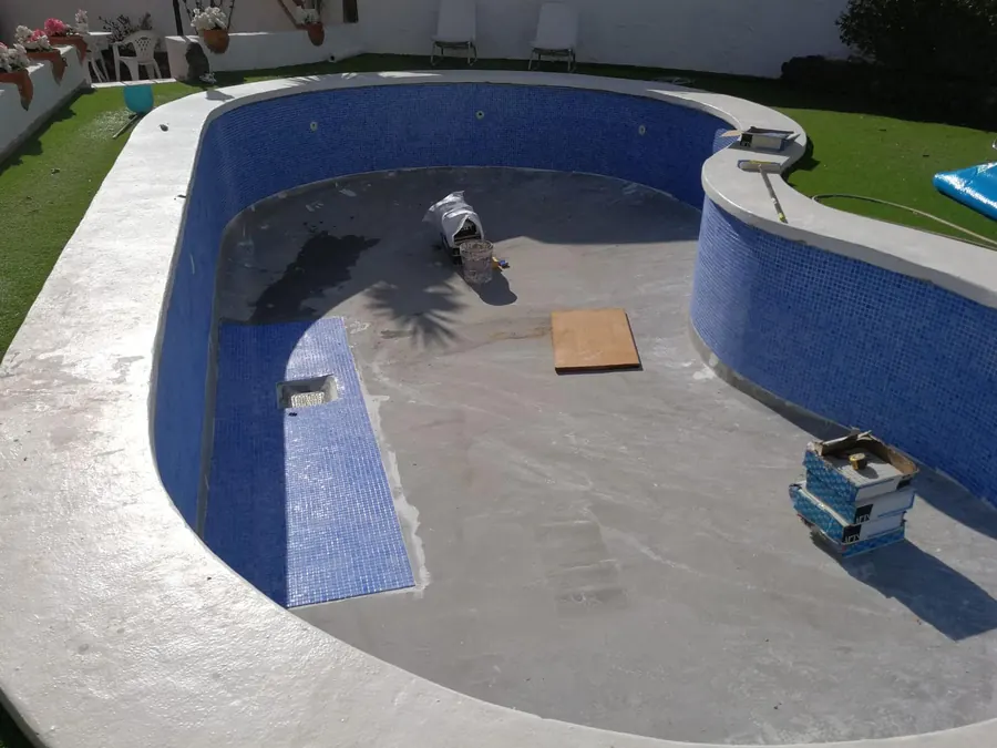 Swimming pool prepared for renovation